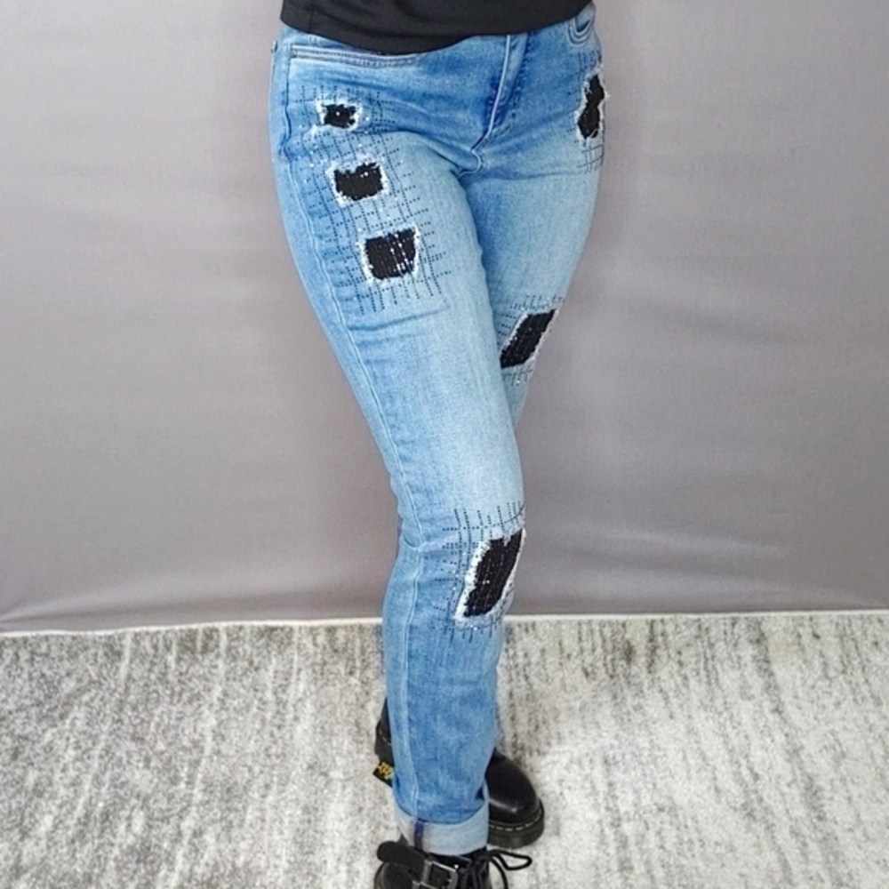 Joseph Ribkoff Jeans Patch Skinny Size 8